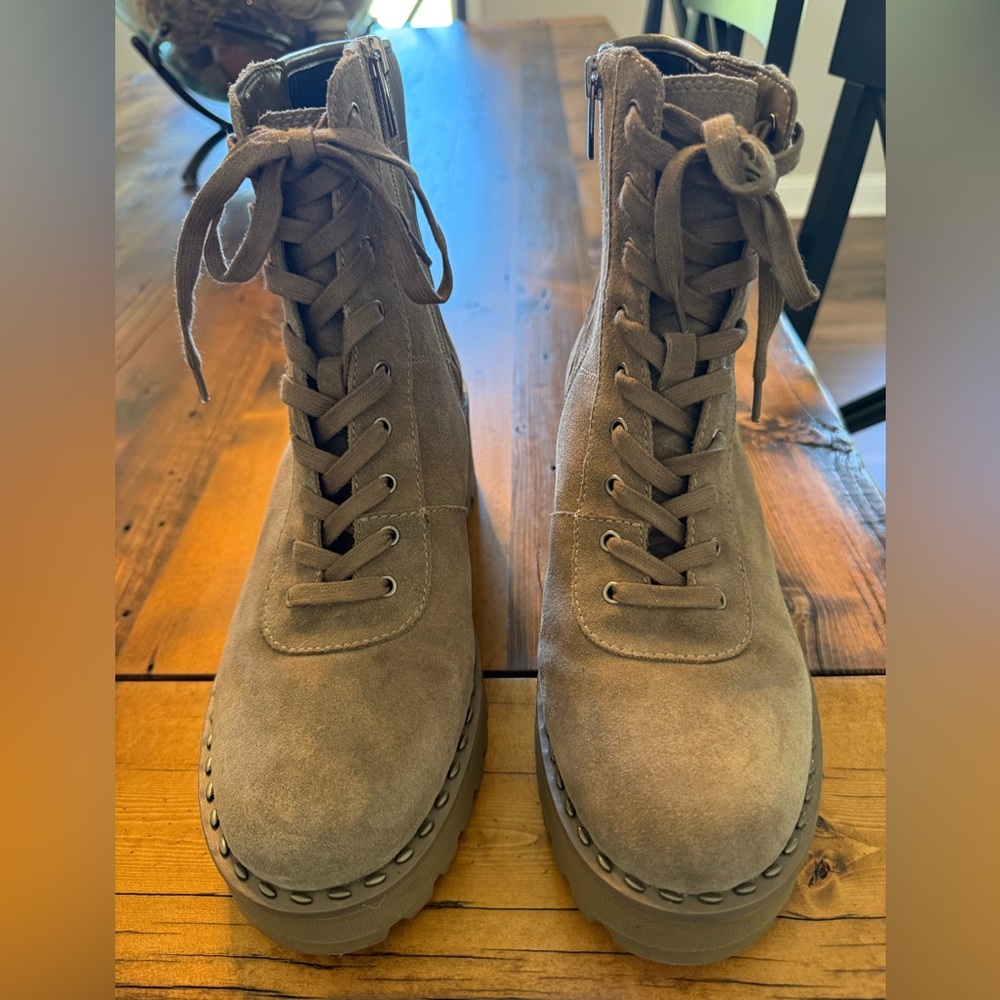 Vince Camuto Tan Combat Boots